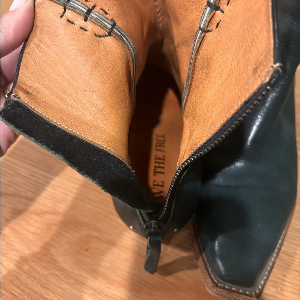 Free People - Wesley ankle boot in washed black. W 9 - Picture 8 of 8